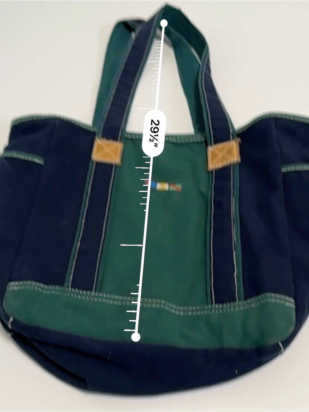 Vintage L.L. Bean Tote Bag Nautical Signal Flag Embroidery (L.L.B.) - Picture 6 of 10